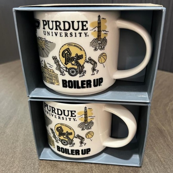 Set of 2 NEW 14oz Starbucks Purdue Been There Campus Collection mugs - Picture 2 of 9